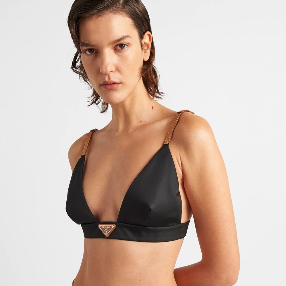 New Prada black nylon bra top